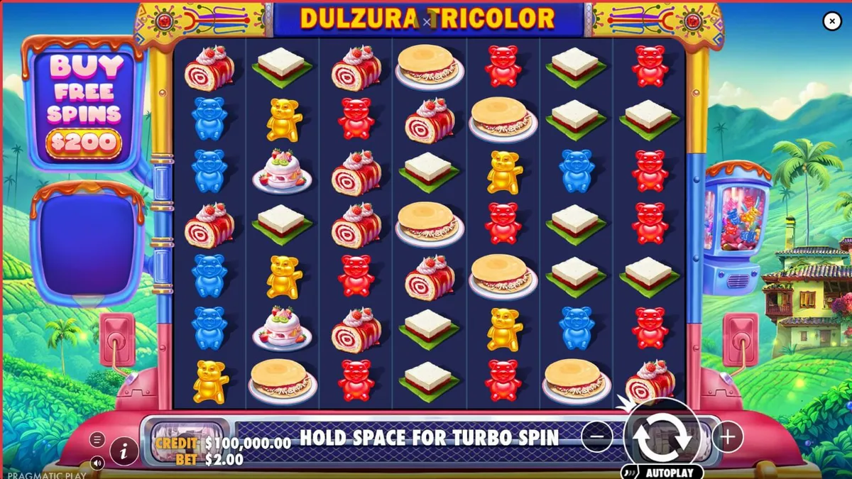 Dulzura Tricolor slot machine interface
